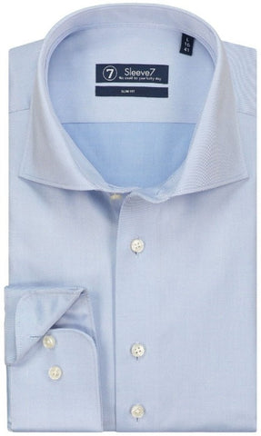 Sleeve7 Heren Overhemd Lichtblauw Royal Twill Slim Fit