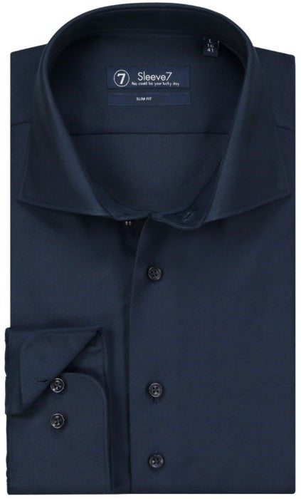 Sleeve7 Heren Overhemd Navy Blauw Heavy Oxford Non Iron Slim Fit