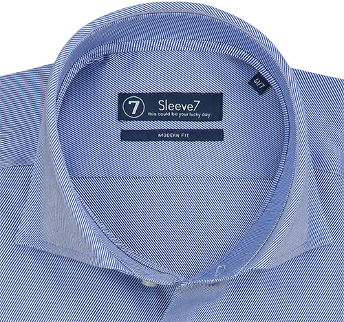 Sleeve7 Heren Overhemd Blauw Diagonale Streep