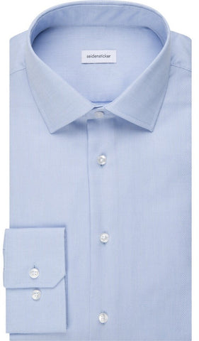 Seidensticker Overhemd Blauw Oxford Kent Slim met Reguliere Mouwlengte