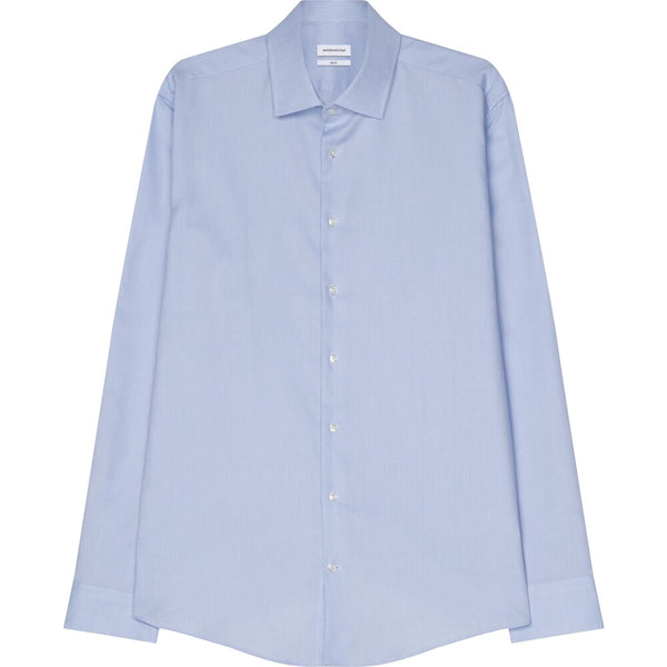 Seidensticker Overhemd Blauw Oxford Kent Slim met Reguliere Mouwlengte