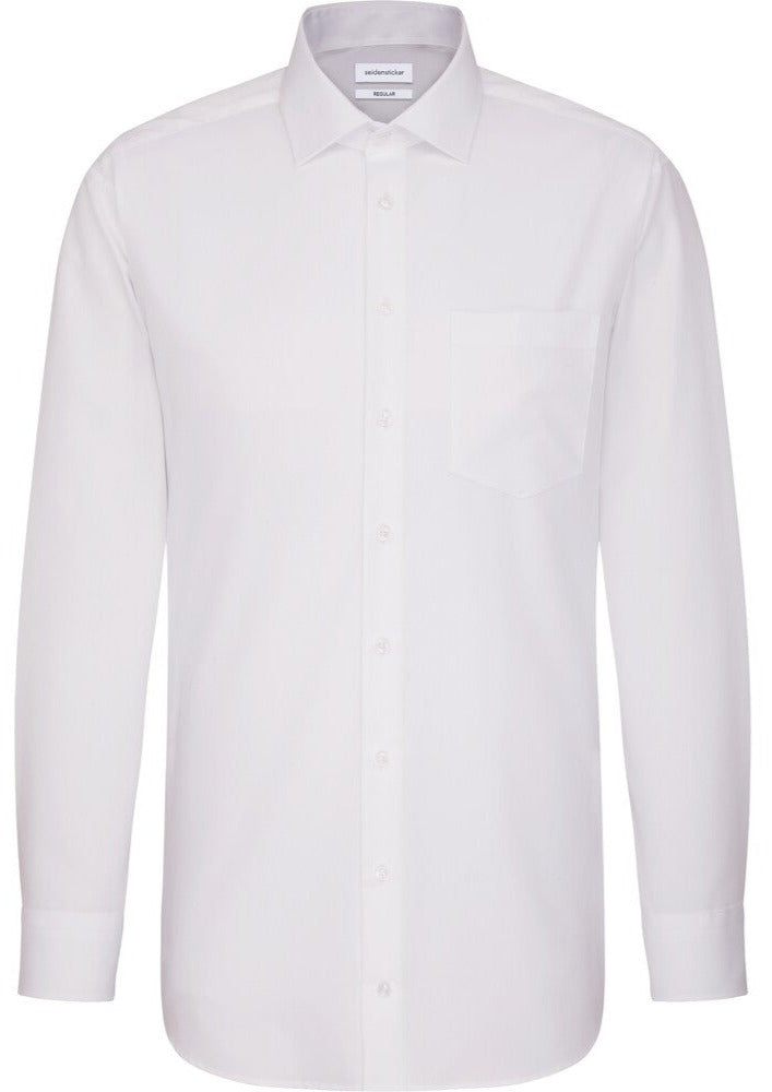 Seidensticker Overhemd Wit Fil-à-fil Kent Regular met Reguliere Mouwlengte