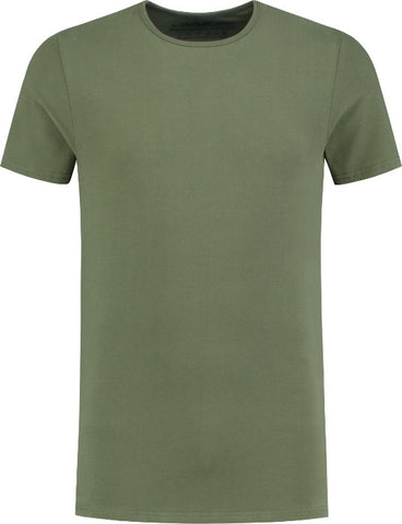 ShirtsofCotton Heren T-shirt Donkergroen Basic Round