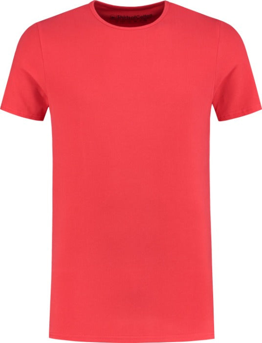ShirtsofCotton Heren T-shirt Rood Basic Round