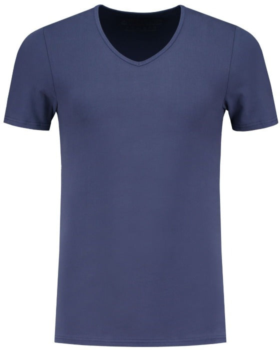 ShirtsofCotton Heren T-shirt Navy Diepe V-hals 2-Pack