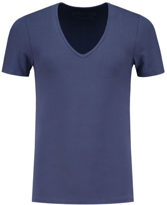 2-pak heren t-shirts V-hals - extra lang wit