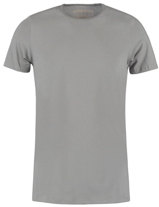ShirtsofCotton Heren T-shirt Grijs Basic Round 2-Pack