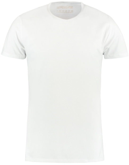 ShirtsofCotton Heren T-shirt Wit Basic V-hals 2-Pack
