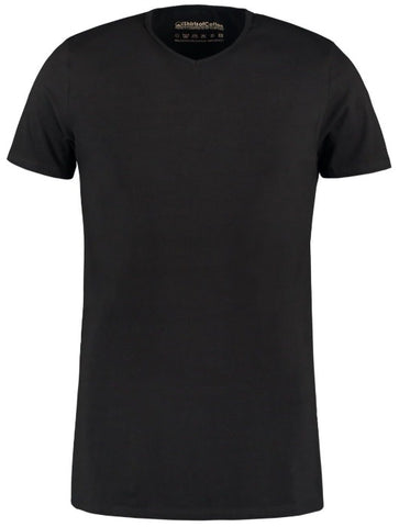 ShirtsofCotton Heren T-shirt Zwart Basic V-hals 2-Pack