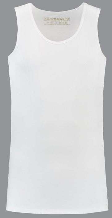 ShirtsofCotton Singlet hemd Heren T-shirt Wit 2-Pack