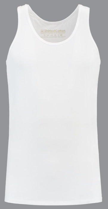 ShirtsofCotton Tanktop hemd Heren T-shirt Wit 2-Pack