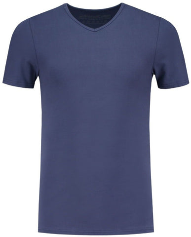 ShirtsofCotton Heren T-shirt Navy Basic V-hals 2-Pack
