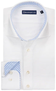 Sleeve7 Overhemd Wit met Blauw Contrast