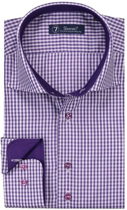 Sleeve7 Overhemd Purple Check