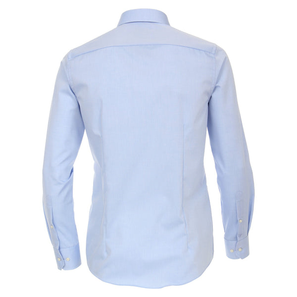 Venti Heren Overhemd Blauw Poplin Modern Fit ML7